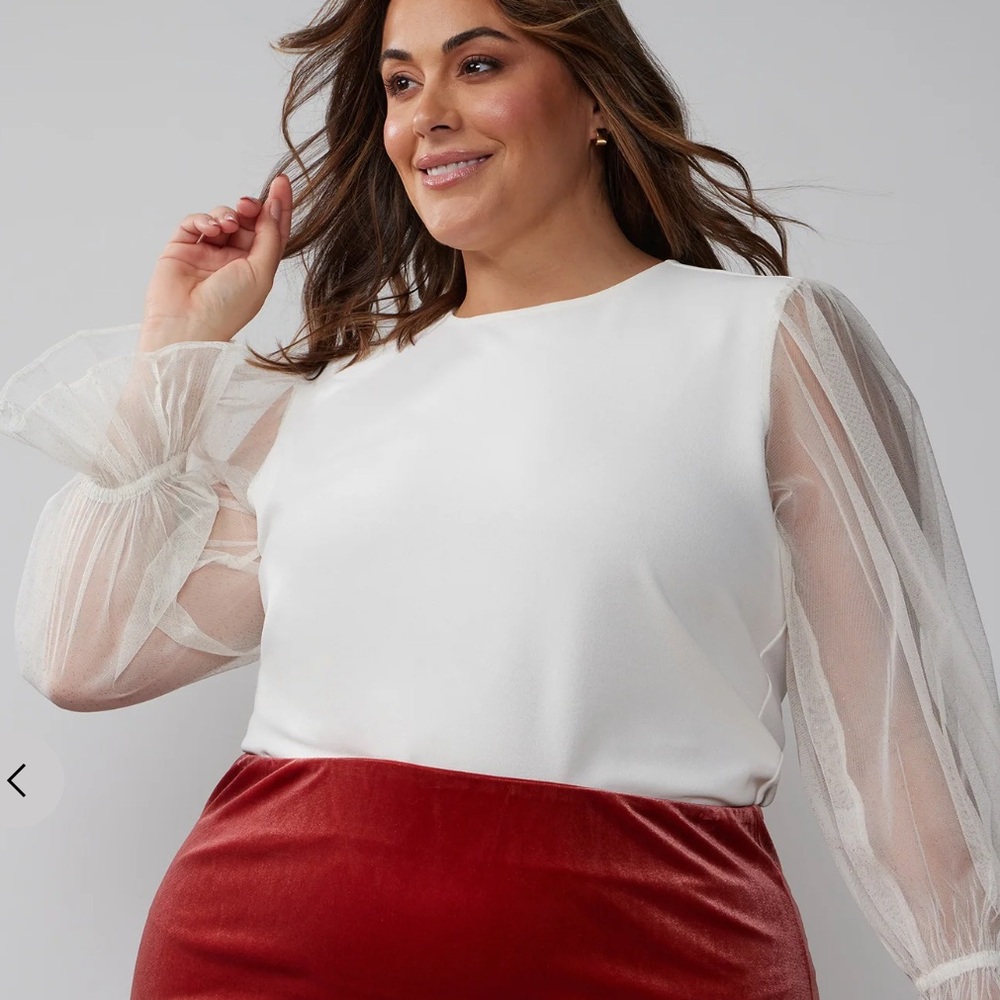 Plus Glitter Tulle Top